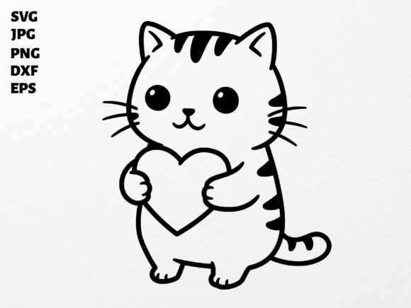Adorable Tabby Cat Clipart SVG