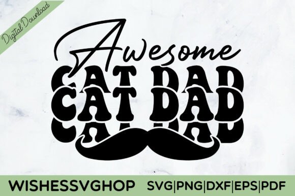 Awesome Cat Dad SVG PNG