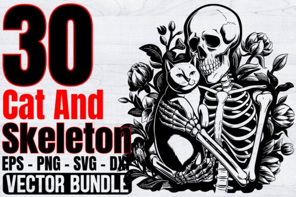 Cat and Skeleton SVG Bundle, Animal SVG