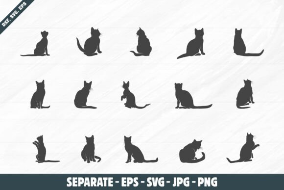 Cat Back Sitting Svg, Cat Back View Svg