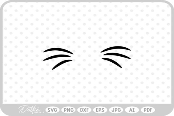 Cat Face Whiskers SVG PNG DXF