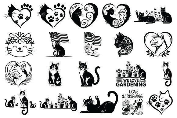 Cat Lover Svg Heart Svg Bundle
