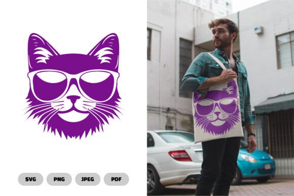 Cat with Sunglasses SVG Clipart