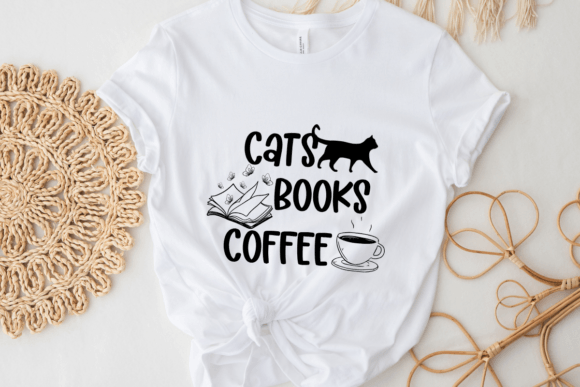 Cats Books Coffee Svg, Cat Lover Svg