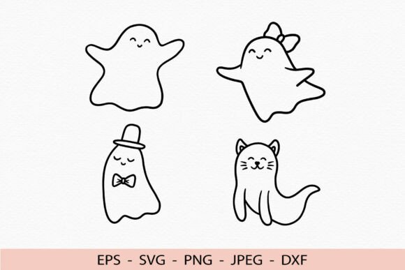 Cute Ghost SVG Halloween DXF Cat Ghost