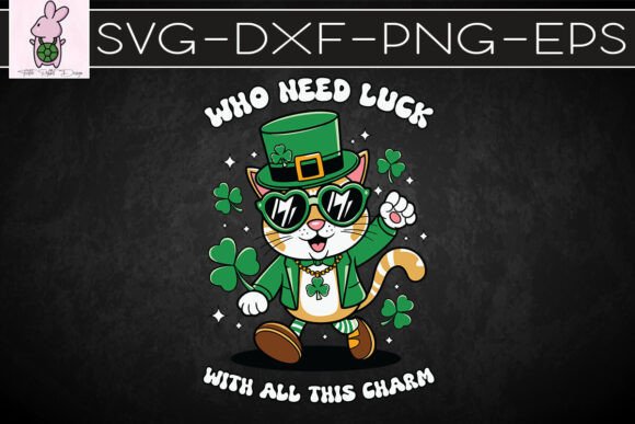 Green St Patrick s Day Cat Retro SVG