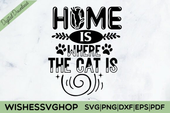 Home is Where the Cat is SVG PNG