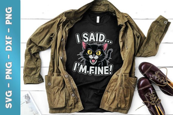 I Said I m Fine Crazy Cat Vibes SVG