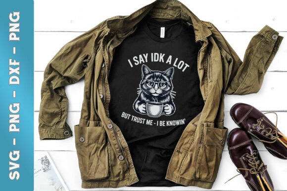 I Say IDK a Lot Crazy Cat Vibes SVG