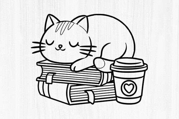 Just One More Chapter SVG Cat with Book
