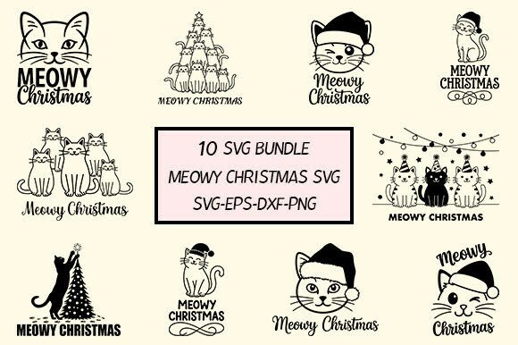 Meowy Christmas SVG Bundle