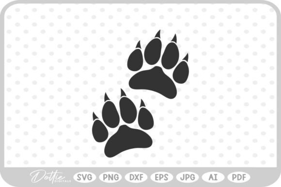 Paw Prints Big Cat Animal SVG PNG DXF
